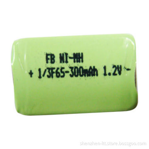 NiMH 1/3f6s 300mAh Prismatic Rechargeable Battery with 1.2V Nominal Voltage